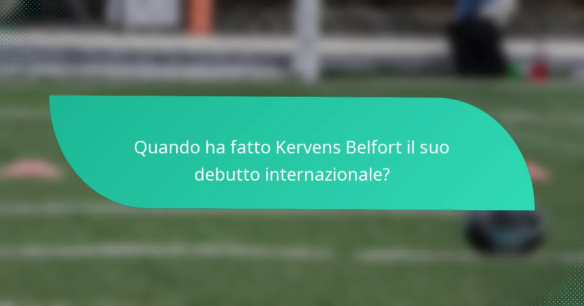 Quando ha fatto Kervens Belfort il suo debutto internazionale?